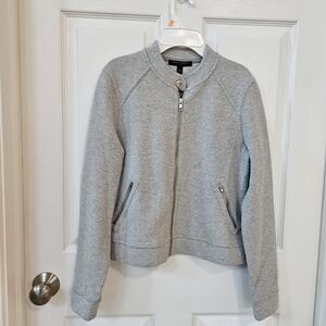 Banana Republic Gray Textured Moto Zip Up Knit Lightweight Jacket Size Small